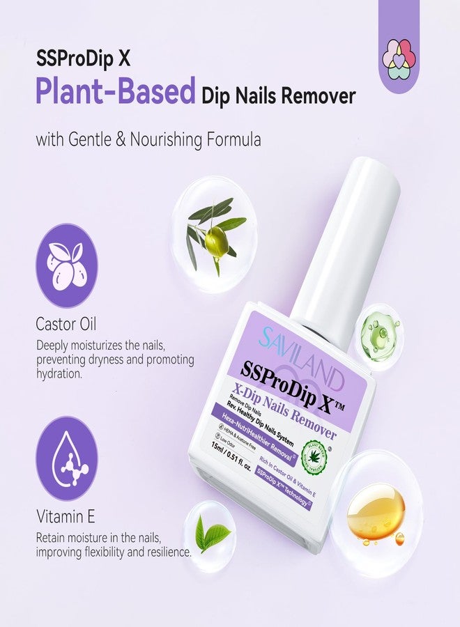 SAVILAND Pro Dip Powder Remover Kit - Gentle & Easy Dip Nail Removal Nail File & Scraper for Home Use, No Need Soaking & Wrapping (0.5 Fl Oz) - Image 2